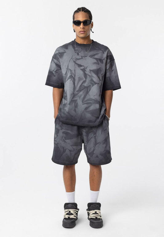 T-shirt with trompe l'oeil denim print