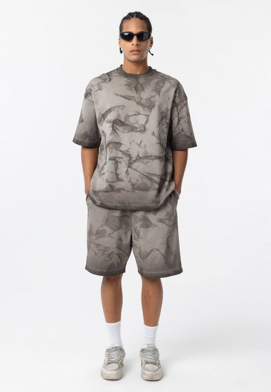 T-shirt with trompe l'oeil denim print
